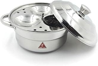 Stainless Steel Idli Pot Compact Breakfast Idly Maker, Induction and Gas Stove Compatible Steamer Idli Cooker (6 Idly, Silver)