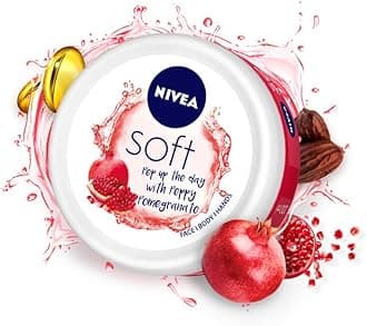 NIVEASoft Light Moisturizer 200ml | Peppy Pomegranate | For Face, Hand & Body, Instant Hydration | Non-Greasy Cream | With Vitamin E & Jojoba Oil | All Skin Types