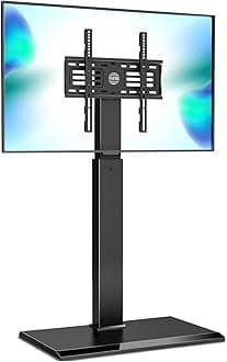 FITUEYES Iron Base Swivel Floor TV Stand with Mount Space Saving for TVs Up to 55ââ‚¬Â LCD LED OLED Plasma Flat Panel or Curved Screen Height Adjustable, FT-S1601MB