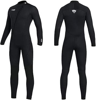 Wet Suits for Women Men Full Body 3MM Neoprene Wetsuit Diving Suit in Cold Water, Long Sleeves Front Zip Scuba Wetsuits One Piece Thermal Swimsuit for Surfing Snorkeling Kayaking Swimming Canoeing