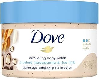 Dove Exfoliating Body Polish Macadamia & Rice Milk Body Scrub, 10.5 oz