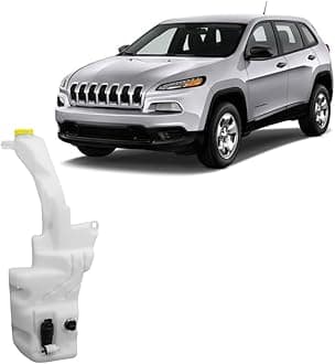 Robautoparts Washer Fluid Reservoir 2014-2018 For Jeep Cherokee With Pump/Cap/Sensor Models Without Headlamp Washers CH1288251 68225067AA