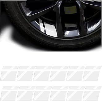 Mandark 12PCS Car Wheel Rims Decal Stripes, Reflective Vehicle Tire Rim Stickers for 18-21 Inch Wheels, Safety Auto Exterior Hash Stripe Sticker Decoration, Universal for SUV, Truck, RV (White)
