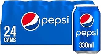 Pepsi Regular Soft Drink Cans 330ml Classic Pepsi Flavor | Convenient Size | Ideal for Parties | Blue Cans | Refreshing Carbonated Beverage (96)