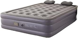 Comfort-Plush Luxury Air Mattress Bed with Inflatable Pillow,Repair Bag,Premium Double Airbed Adjustable Blow Up Mattress,Portable Travel Blow Up Bed,Easy/Quick Set UP Grey(Double (height 40CM))