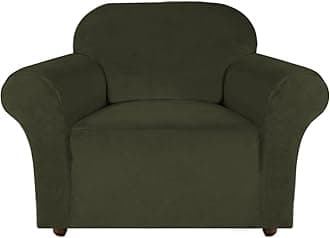 Turquoize Stretch Velvet Chair Cover Sofa Covers for Living Room Armchair Cover Chair Slip Covers with Arms Armchair Slipcover with Elastic Bottom Crafted from Soft Velvet Fabric (Chair, Olive)