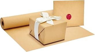 JuvaleKraft Paper Roll 17.5" x 100 Feet (1200 In), Plain Brown Shipping Paper for Gift Wrapping, Packing, DIY Crafts, Bulletin Board Easel