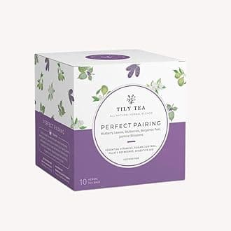 Tily Tea Perfect Pairing Herbal Tea - Mulberry Leaf Tea for Digestive and Gut Support - Caffeine Free - 10 Plastic-Free Tea Bags