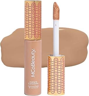 Instant Concealer Camouflage and Contour Warm Beige - Full Coverage Cream Concealer Dark Circles Blemishes - Brightening Highlighting Contouring Face Makeup - Cruelty Free Vegan - 1 Count