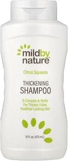 MILD BY NATURE Hair Thickening Shampoo, with B-Complex, Biotin & Panthenol, pH Balanced & Cruelty-Free, For Thicker, Fuller, Healthier Looking Hair, No Sulfates, Citrus Squeeze, 16 fl oz (473 ml)