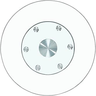 30" Glass Lazy Susan for Dining Table with 6 Rotating Wheels Table Top Centerpiece Kitchen Turntable Large Round Silent & Smooth Spin (Φ 30 Inch)