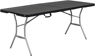 LIFETIME 6-Foot Fold in Half Table, Light Commercial, Black