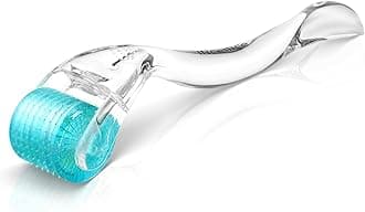 INCELLICE Derma Roller 1.5mm, 200 Real Individual Needles, Microneedling Roller for Hair Beard Growth, Titanium Micro Needling Roller for Face Body Scalp Men and Women