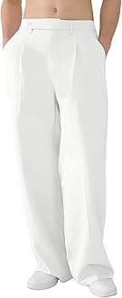 Susclude Mens Casual Dress Pants Pleated Old Money Wide Leg Baggy Pants Fall Relaxed Fit Slacks Work Trousers