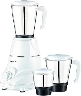 – Rex Indian Mixer Grinder 500W|Mixie For Kitchen With Nutri-Pro Features White|3 SS Mixer Jars For Heavy Duty Grinding|Extra International Adaptor|1 Month Warranty|2 Year Motor Warranty