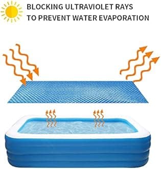 Solar Pool Cover Rectangle, Swimming Pool Covers For Above Ground Pools, Thermal Cover Hot Tub Round Insulated, Pool Cover Thermal Heater Dust Cover For Garden Inflatable Paddling Pool (120 * 200CM)