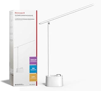 Honeywell Upgraded LED Desk Lamp - H01 Pro Sunturalux™ Folding Desk Lamp with USB A+C Charging Port, 3 Colour Modes Dimmable Table Lamp for Home Office Reading (White)