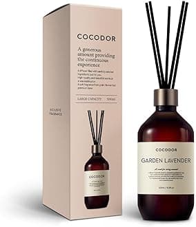 COCODOR Premium Reed Diffuser/Garden Lavender/16.9oz(500ml)/1 Pack/Fragrance Scent Essential Oil Stick Diffuser Set for Bedroom Bathroom Home Décor