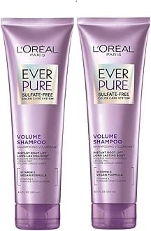 L'Oreal Paris Hair Care EverPure Sulfate Free Volume Shampoo for Color-Treated Hair, Lightweight for Fine Hair, Paraben Free & Vegan, 8.5 fl. oz, (Pack of 2)
