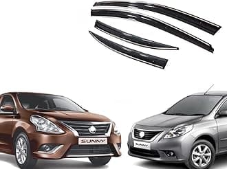Chromeline Silverline Door Rain Visor Wind Deflector Compatible for Nissan Sunny Set of 4 Pieces