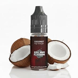 Coconut Food Flavouring Drops 10ml - Premium Tropical Extract for Professional Baking & Luxury Coconut Beverages - High Strength Food Grade Concentrate by GALAXY FOOD FLAVOURS