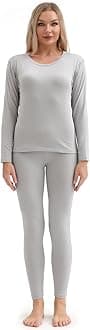 PISIQIThermal Underwear Women Ultra-Soft Long Johns Set Base Layer Skiing Winter Warm Top & Bottom