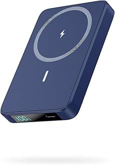 Pxwaxpy Magnetic Portable Charger 10000mAh,Wireless Power Bank, QC4.0+20W PD Fast Charging USB C Battery Pack with LCD Display for Magsafe,iPhone 16/15/14/13/12 (Blue)