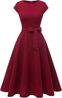 DRESSTELLS Women's Cocktail Dresses, Formal Wedding Guest Modest Church Vintage Tea Party Midi Evening Dress