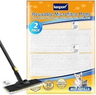 KEEPOW 2Pack Compatible with Karcher Steam Mop Pads, Replacement Steam Cleane...