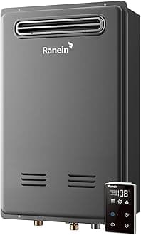 Ranein Natural Gas Tankless Water Heater, Outdoor Max 8.5 GPM, 190,000 BTU Instant Hot Water Heater