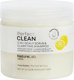 NATURELAB. TOKYO Perfect Clean Clarifying Scalp Scrub LIMITED EDITION: 2-in-1 Shampoo and Scalp Scrub Hair Treatment to Clarify and Remove Product Buildup| Yuzu Scent | 8.1 OZ / 230G
