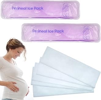 coldchill Reusable Perineal Ice Packs for Postpartum & Hemorrhoid Pain Relief, Hot & Cold Pack for Women After Pregnancy, 2 Ice Pack and 3 Non-Woven Cover. Purple