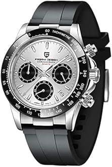 PAGANI DESIGN Daytona Homage Men's Quartz Watches Japan Movement Ceramic Bezel Stainless Steel Band Screw-in Crown Waterproof Sport Chronograph Watch
