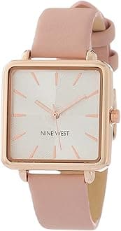 Nine West Women's Japanese Quartz Dress Watch with Faux Leather Strap