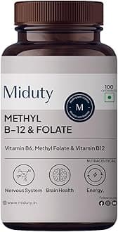 Vitamin B12 Folate – Active Methylcobalamin - Bioactive B-Complex with B6, B9, B12 – Triple Power Punch Formula for Energy, Mood, Brain & Nerve Support – Fast Absorbing Chewable – 100 Veg Tablets