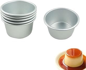 - 6 Packs Popover Pan， Large Individual Muffin Mold, Aluminium Pudding Cup, Chocolate Molten Mould, Raspberry Souffle Baking Maker, Brownie Tumbler -for Pie, Egg Tart, Cake (Size 3.4"x 2")