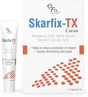 10% Tranexamic Acid + 2% Kojic Acid + 1% Arbutin SKARFIX -TX Face Cream | Pigmentation Removal Cream | Uneven Skin Tone, Reduces Dark Spots and Blemishes - 15 gm