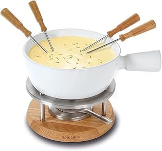 Boska Fondue Set Bianco - for 965 Grams of Melted Cheese - 1,3 L