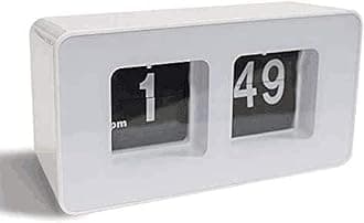 Flip Clock - Classic Retro Vintage Digital Flip Down Alarm Clock for Office & Home Decoration (White)