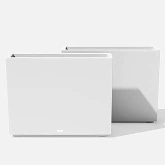 Veradek Block Series Span Plastic Planter - Tall Rectangular Planter for Indoor or Outdoor Patio/Porch | Durable All-Weather with Removable Insert Bucket | Modern Design for Plants, Flowers, Garden