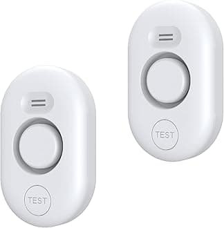 METAK Water Leak Detector Sensor Alarm: Home Water Flooding Monitor Smart Sink Overflow Monitoring Adjustable Wet Moisture Alert Pipe Leakage Drip Detection Warning for Basement Floor (2 Sensor)