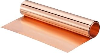 uxcell Copper Sheet Roll 3500mm x 300mm x 0.1mm, 99.9% Pure Copper Strip Copper Flashing Metal Foil Plate for Electricity DIY Projects (Multiple Sizes)