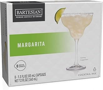 Margarita Cocktail Mixer Capsules for Cocktail Machine – Home Bar Mixology Cocktails Mix Pod Capsule Set To Use With the Bartesian Cocktail Drink Maker Machine – Pack of 8