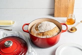 LE CREUSET (Cerise, 30 cm) - Cast Iron Signature Round Casserole, 30cm, Cerise, 30 cm