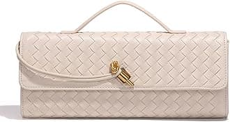 Covelin Women's Handmade Woven Evening Bag Leather Shoulder Clutch Handbag Fashion Crossbody Purse