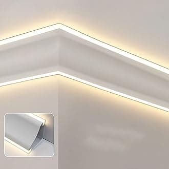 Crown Molding Led Indirect Lighting, Baseboard Led Strip Diffuser for Wall Corner or Ceiling, Surface Mounted Crown Moulding Without Led Strip(1.5m/4.9ft)