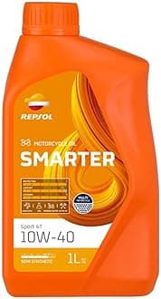 REPSOL SMARTER SPORT 4T 10W-40 10W40 Semi Synthetic Motorcycle Engine Oil, 1 Litre