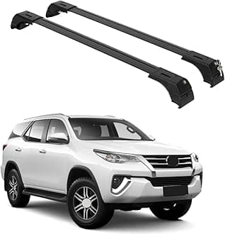 Roof Rack Cross Bars for Toyota Fortuner 2015-2026 | Aluminum Crossbars with Anti Theft Lock for Rooftop | Compatible with Flush Rails - Black