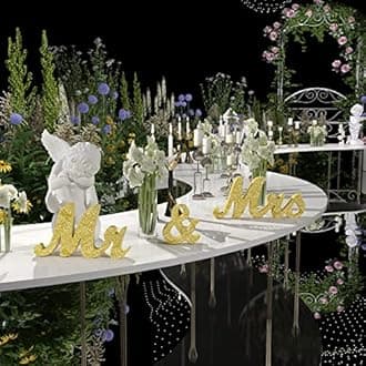 Large Gold Mr & Mrs Sign & Just Married Banner - Wedding Decoration