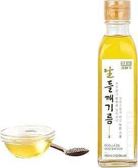 Korean Cold Pressed Premium Extra Virgin Pure Perilla Seed Cooking Oil 6.1 oz (180ml) Rich Source of Omega 3, 6, 9